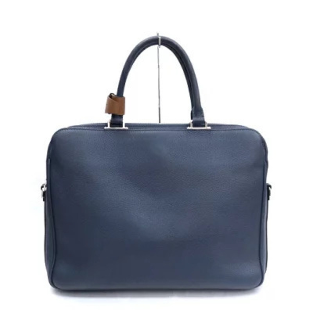 Louis Vuitton Armand Briefcase Taurillon Leather Navy Blue Blanc White